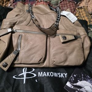B. Makowsky Tan Leather Women's Bag NWT